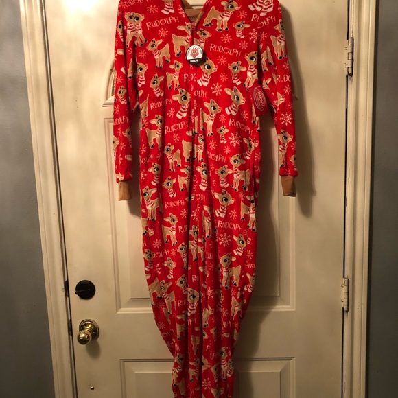 Rudolph The Red Nosed Reindeer sleeper! Cute hooded sleeper soft and comfy! - Picture 1 of 4